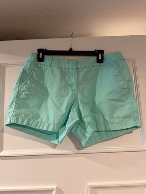 Women's Mint Green Cotton Chino Shorts J Crew Size 10